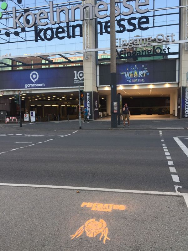Kreidespray & Bodenwerbung: gamescom – Koelnmesse – Köln