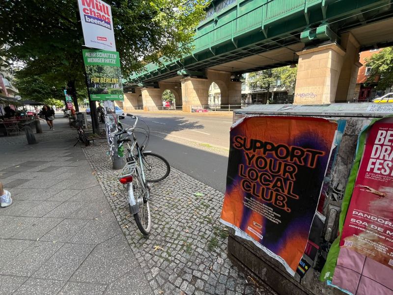 Plakatierung: BIC × Berliner Clubs – Support your local club – Berlin